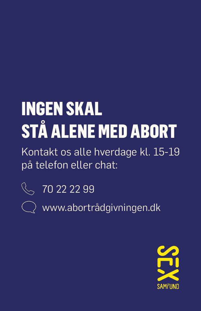Abortrådgivningen for Unge - visitkort 100 stk.