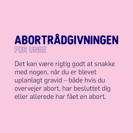 Abortrådgivningen for Unge, 100 styk - Visitkort